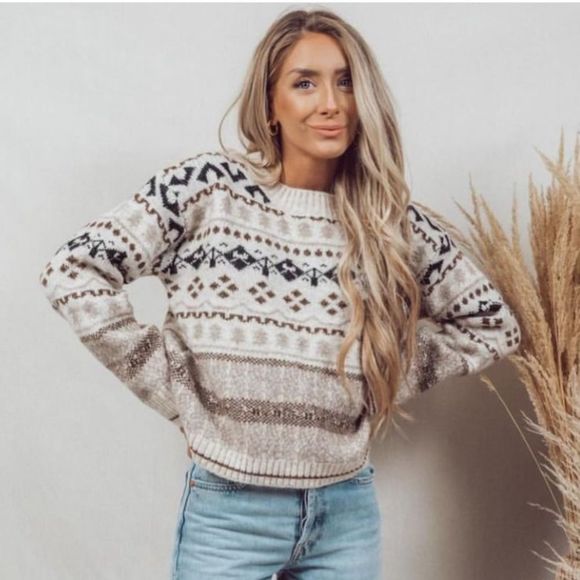 Shop Stevie Sweaters - Shop Stevie | NWT Aster Printed Sweater Size S/M